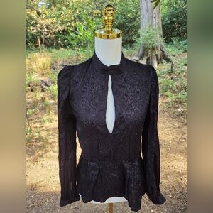 Topshop Beaded Elegant Black Women's Blouse